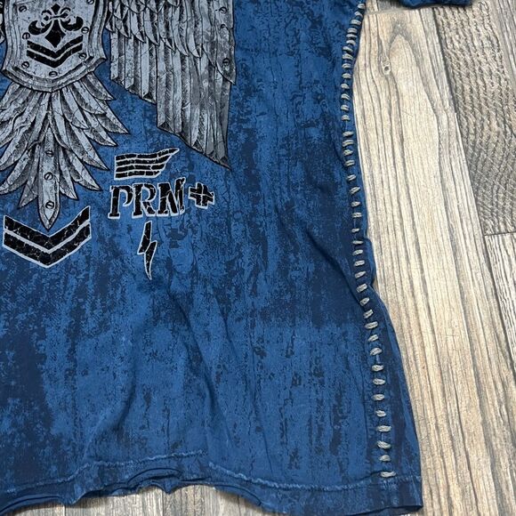 🔥☠️ Y2K AFFLICTION BLK PRM Designer Grunge AOP Graphic Distressed Tee 3XL - EUC - Picture 6 of 14